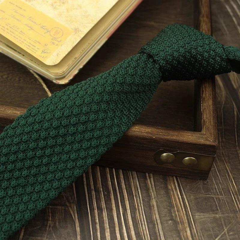 Narrow Woolen Knitted Tie For Men by GJG Denim
