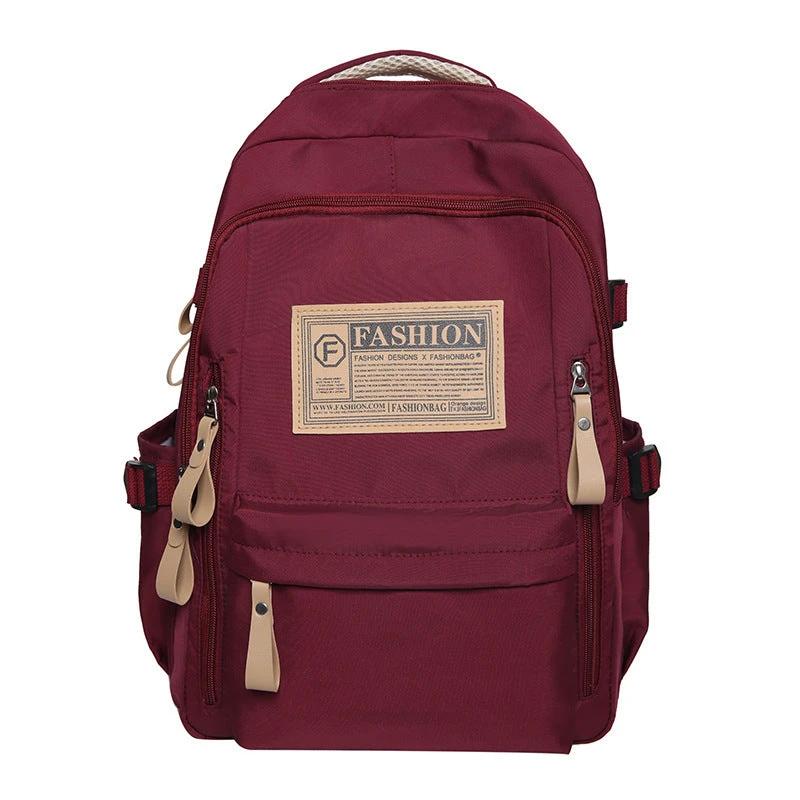 Men's Solid Multi-pocket Backpack Large Capacity by GJG Denim