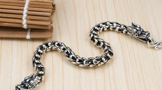 S925 Silver Bold Domineering Men's Faucet Bracelet by GJG Denim