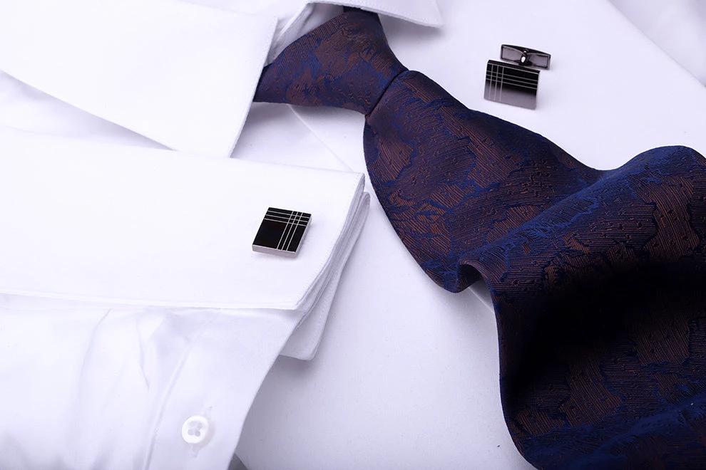 Striped Men's French Shirt Cufflinks by GJG Denim