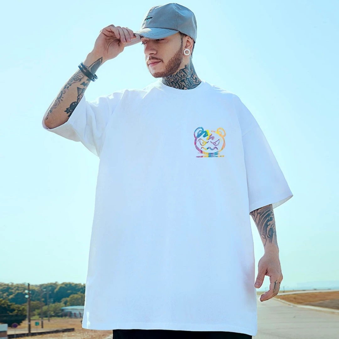 Men's Oversized Loose-fit Short-sleeve Shirt by GJG Denim