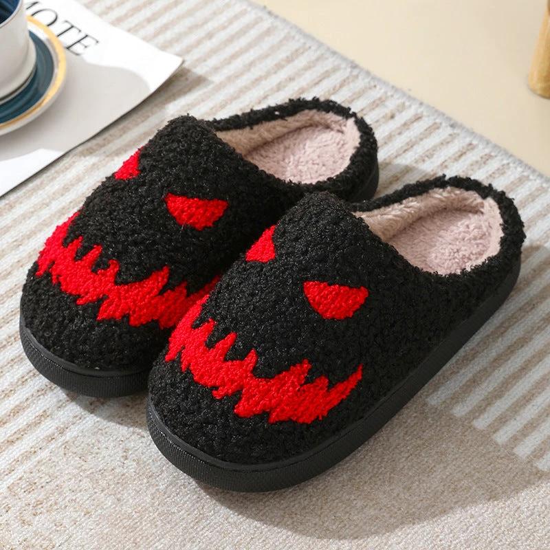 Men's Halloween Skull Cartoon Print Slippers by GJG Denim