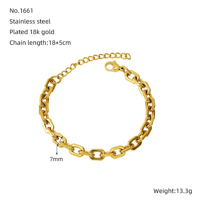 Stainless Steel Gold-plated Bracelet For Men by GJG Denim