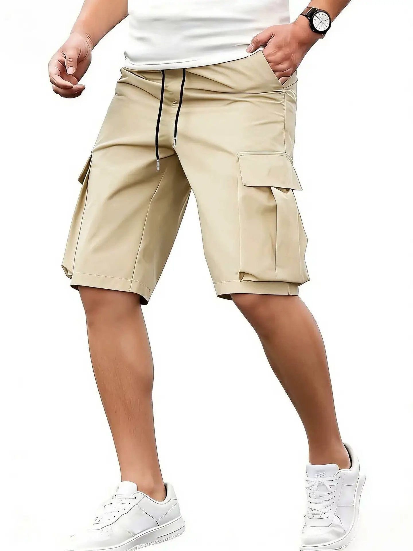 Men's Loose-Fit Casual Shorts With Multiple Pockets by GJG Denim