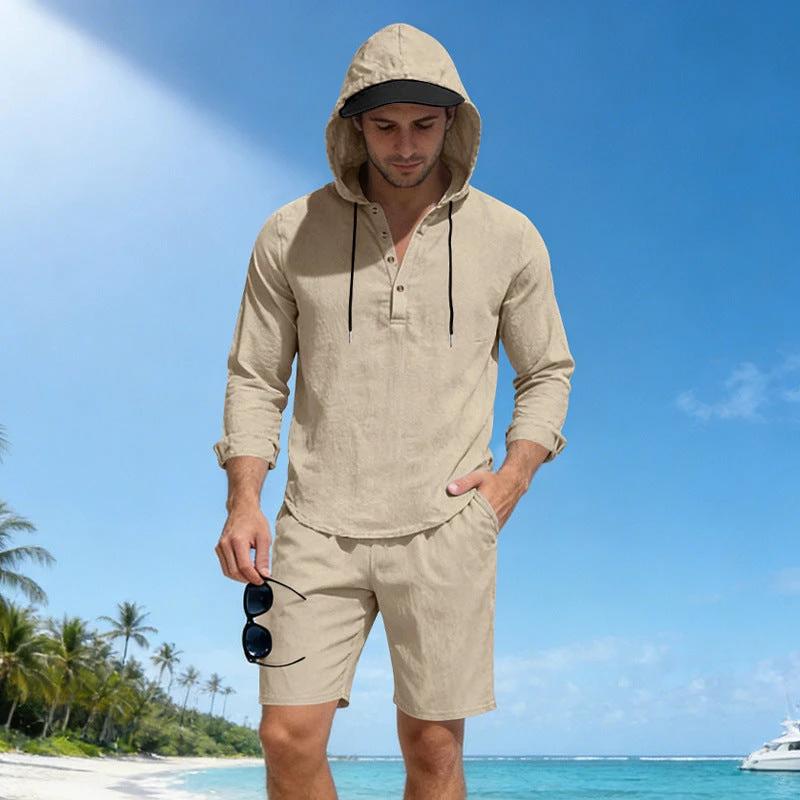 Lightweight Breathable Loose-fit Linen Men's Suit by GJG Denim