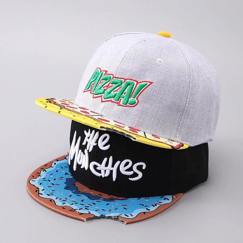 Men's Flat Brim Missing Corner Snack Baseball Cap by GJG Denim