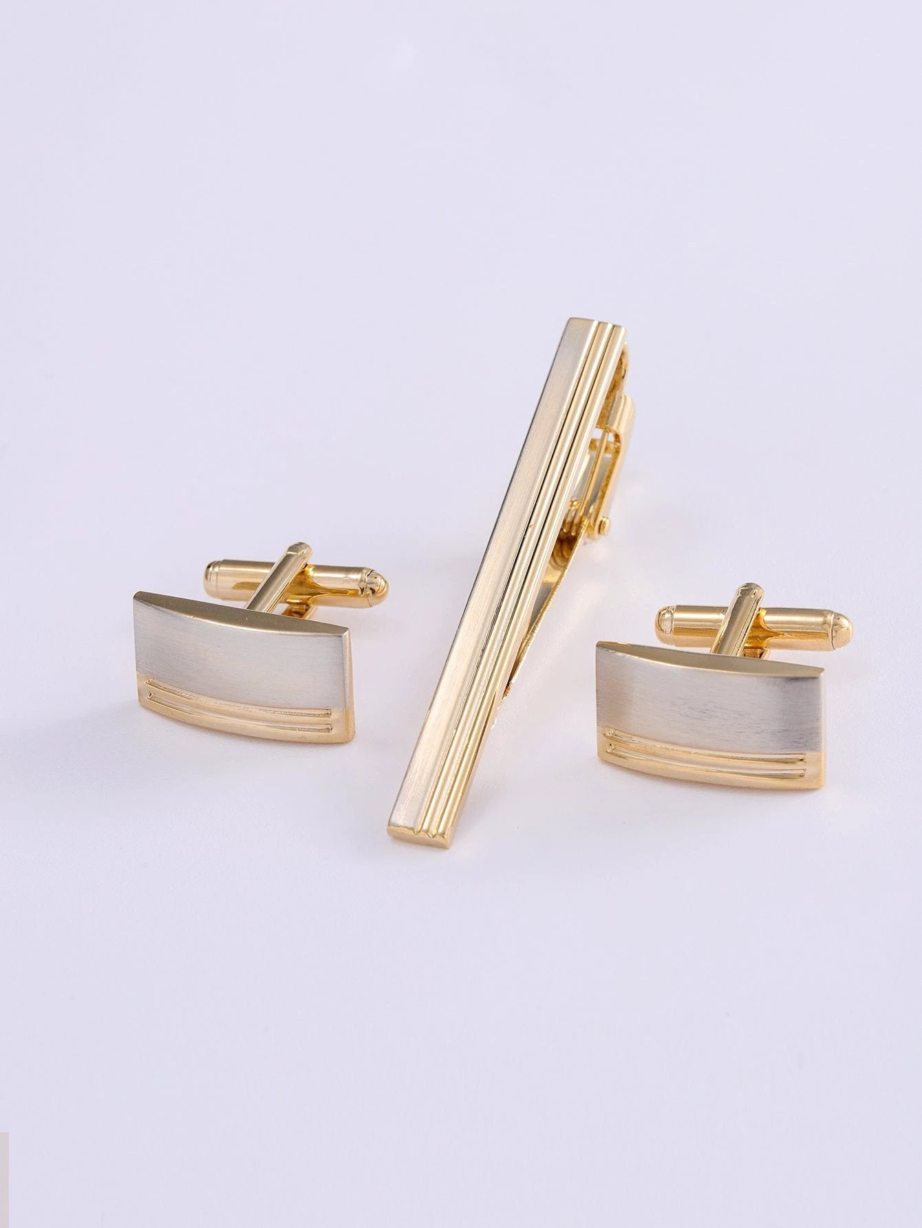 Men's Formal Business Cufflinks And Tie Clip Set by GJG Denim