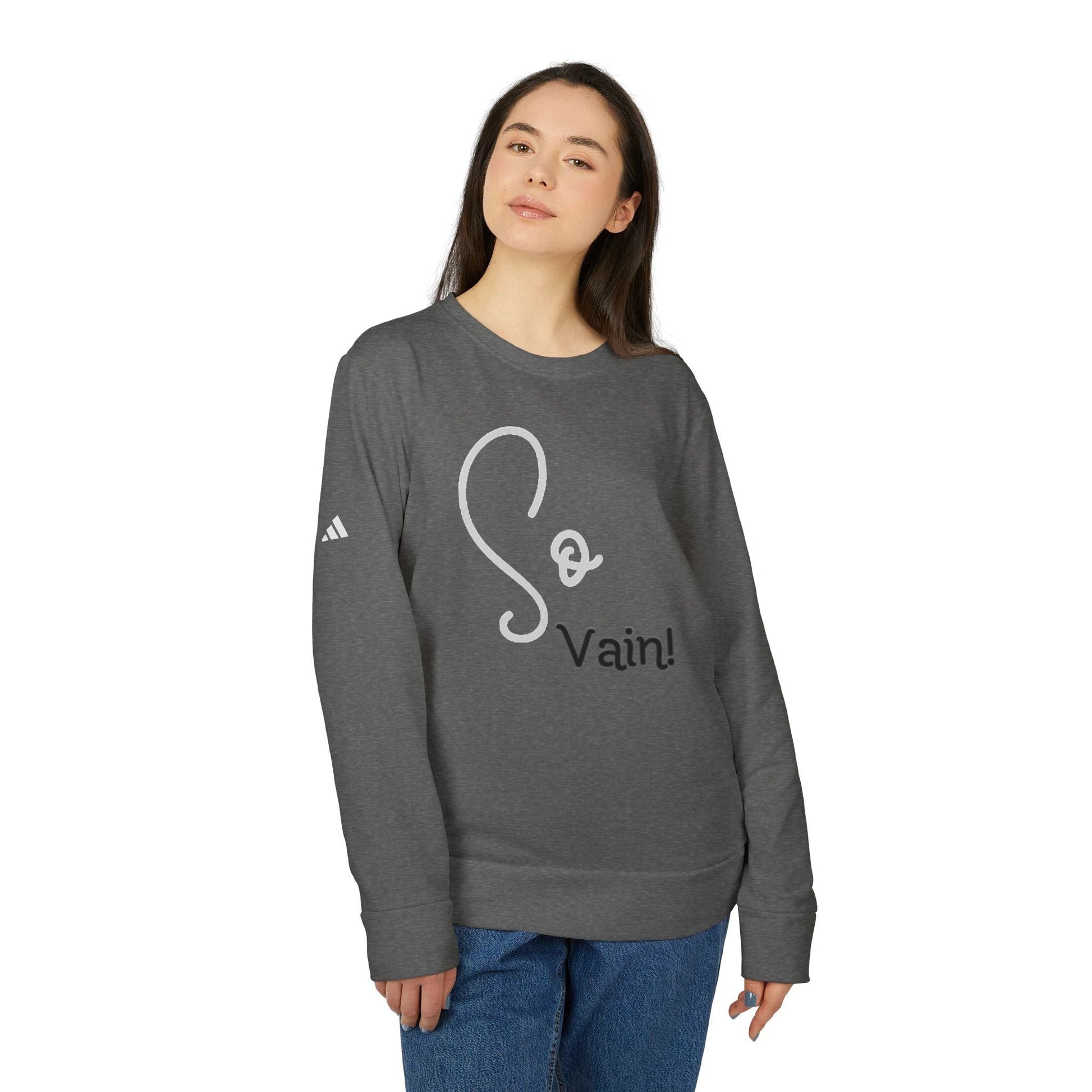 adidas Unisex Fleece Crewneck Sweatshirt So Vain by Printify