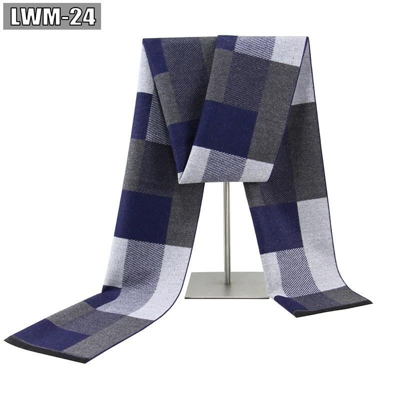 Men's Cashmere Autumn And Winter Business Plaid Scarf by GJG Denim