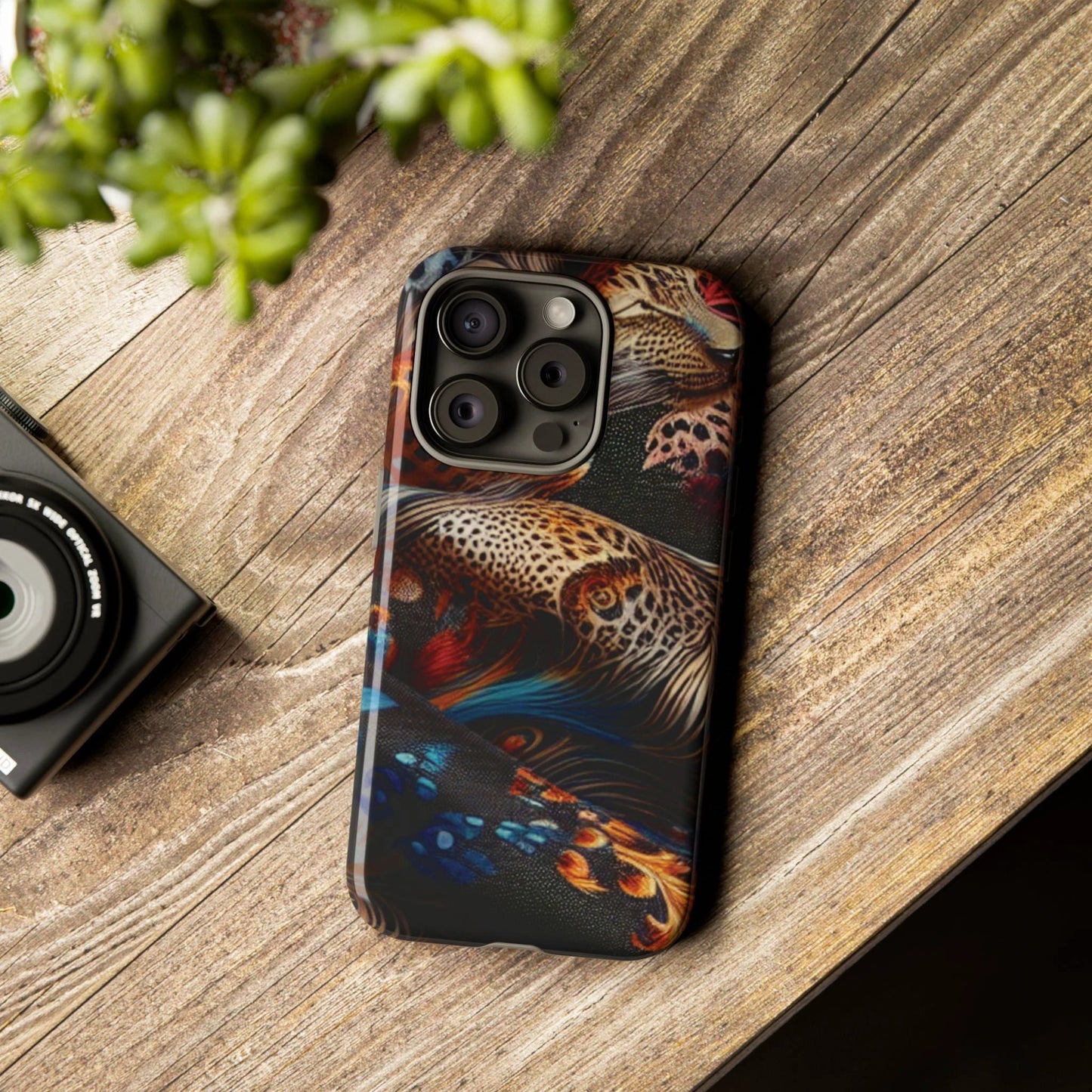 Stylish Tough Phone Case with Elegant Black and Gold Design by Printify
