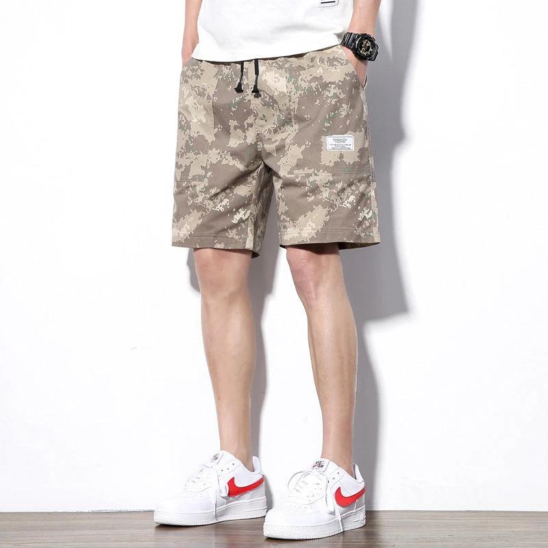 Loose-fitting Mid-length Casual Camouflage Shorts For Men by GJG Denim