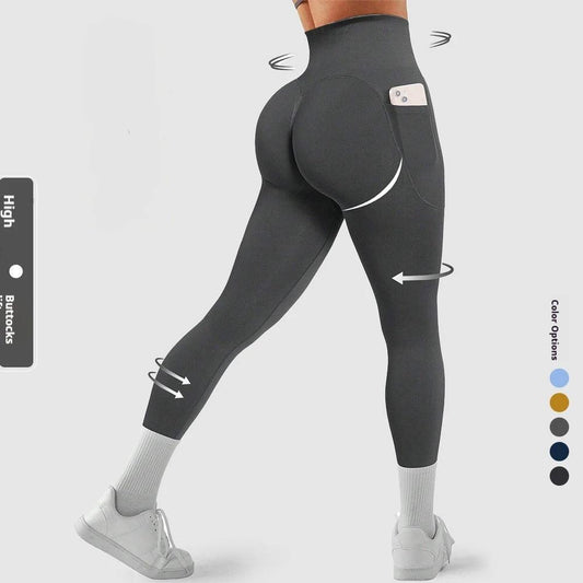 Womens Stretchy Pocketed Seamless Yoga Pants by GJG Denim