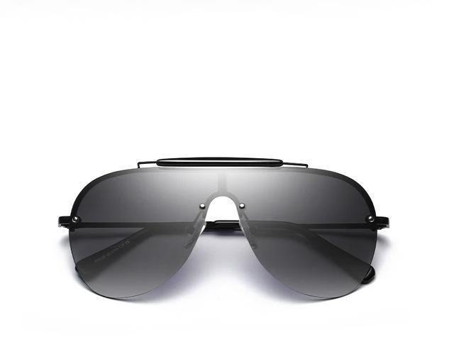 Fashion One-Piece Large Frame Aviator Men's Sunglasses by GJG Denim