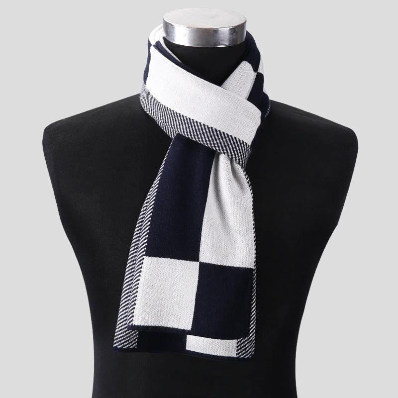 Men's Plaid Knitted Scarf by GJG Denim