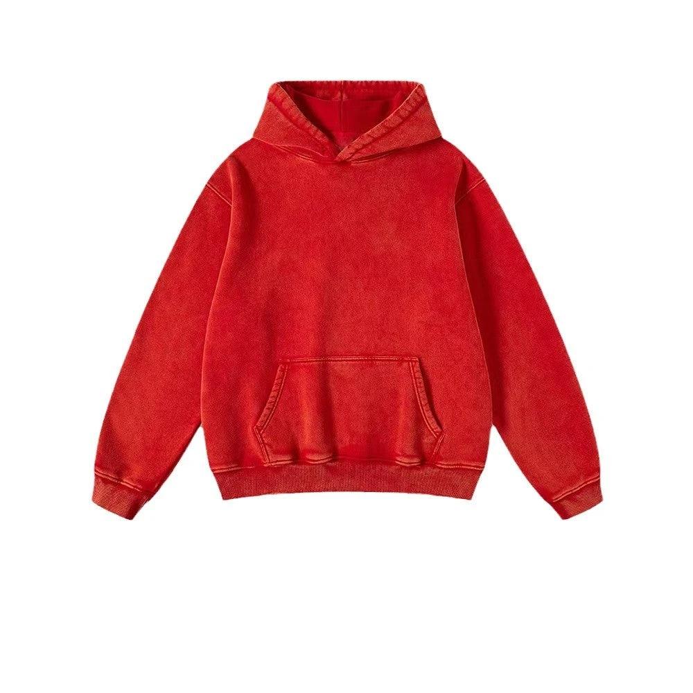 Men's Heavy Fleece-lined Thickened Retro Washed Sweater by GJG Denim