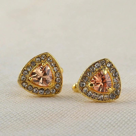Men's Shirt Cufflinks Triangle Crystal French Diamond by GJG Denim