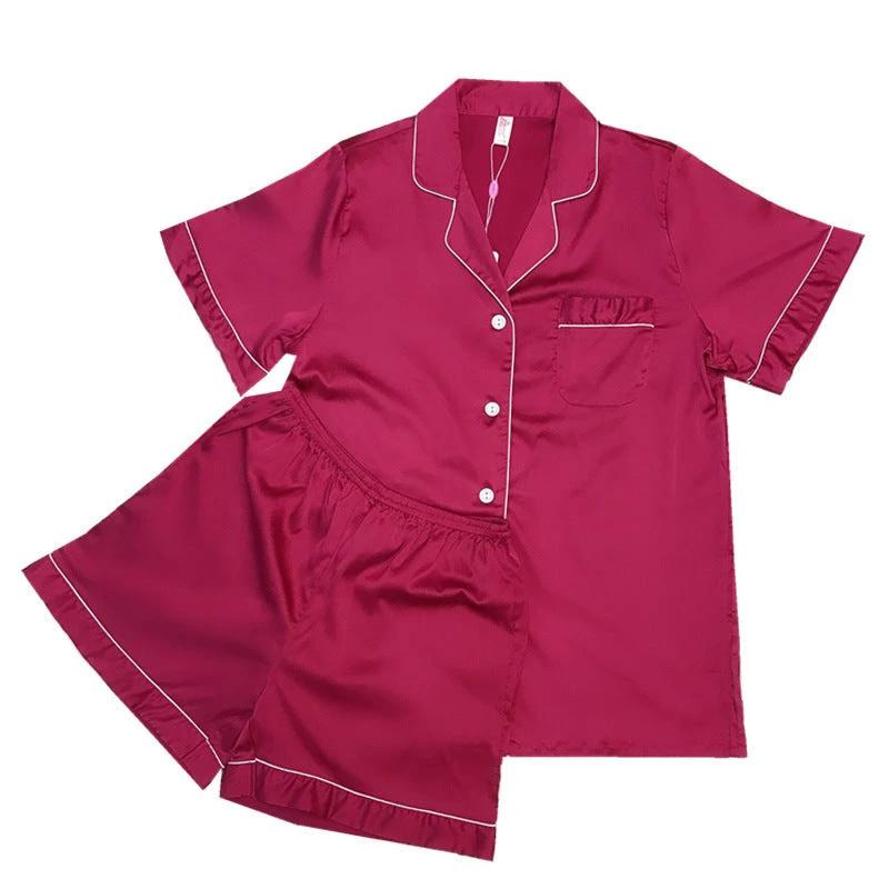 Suit Women Short Sleeve Shorts Pajamas Home Service by GJG Denim