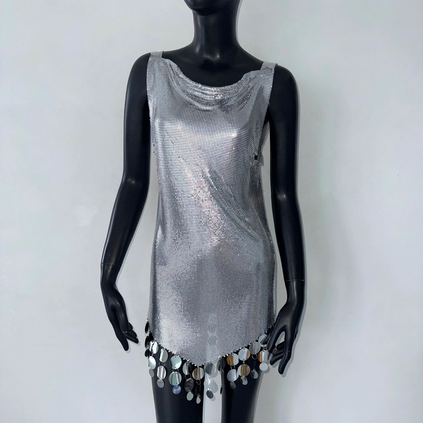 Sequins Dress Metal Stitching Vest Split by GJG Denim