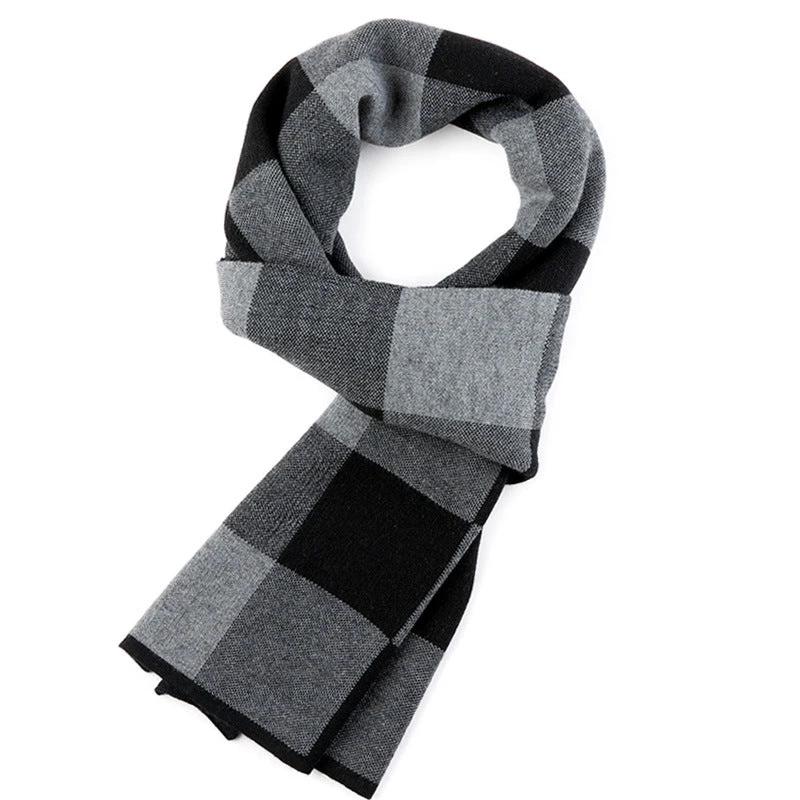 Men's Plaid Knitted Scarf by GJG Denim