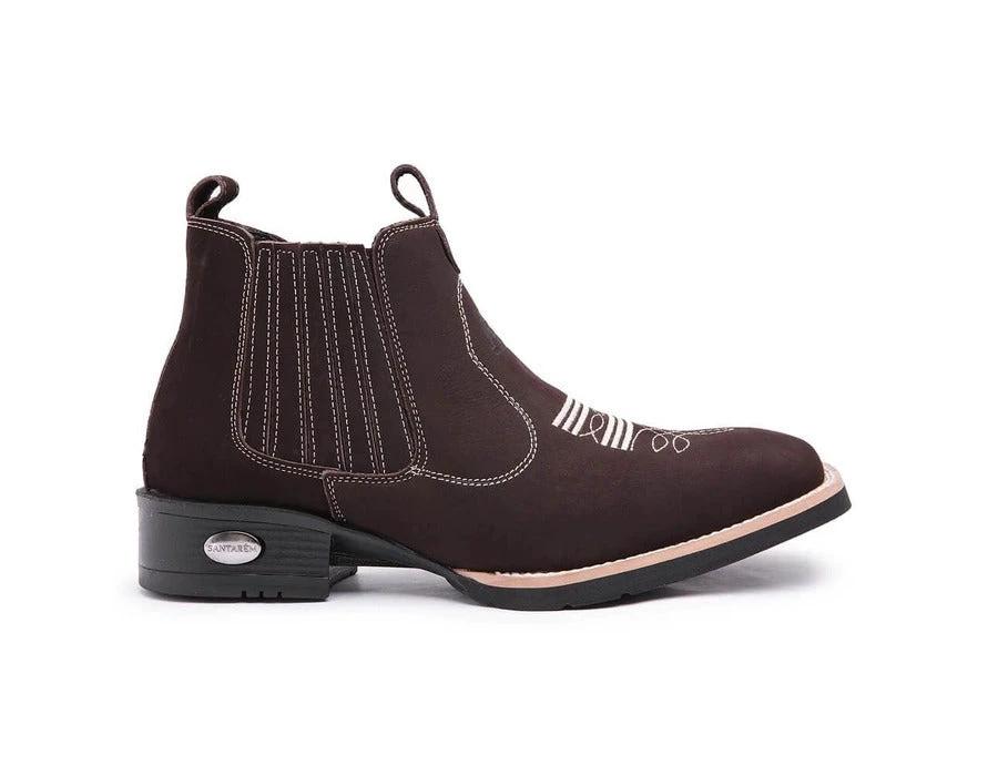 Men's Vintage Suede Flat Heel Round Toe Martin Boots by GJG Denim