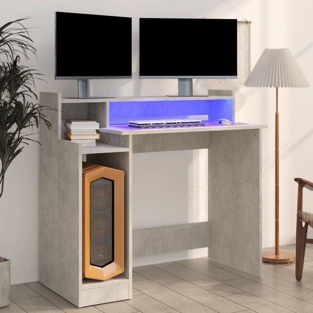 Desk w/LED, Wood Composite Desk by GJG Denim