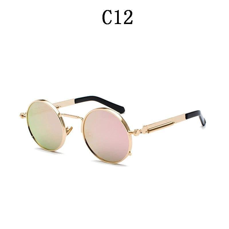 Stylish Round Steampunk Sunglasses by GJG Denim