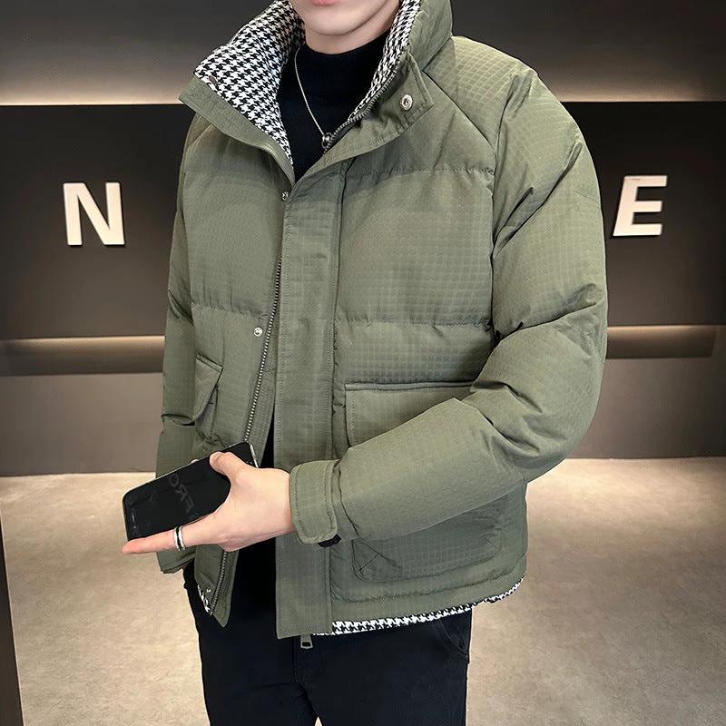 Men's Cotton Stand Collar Coat by GJG Denim