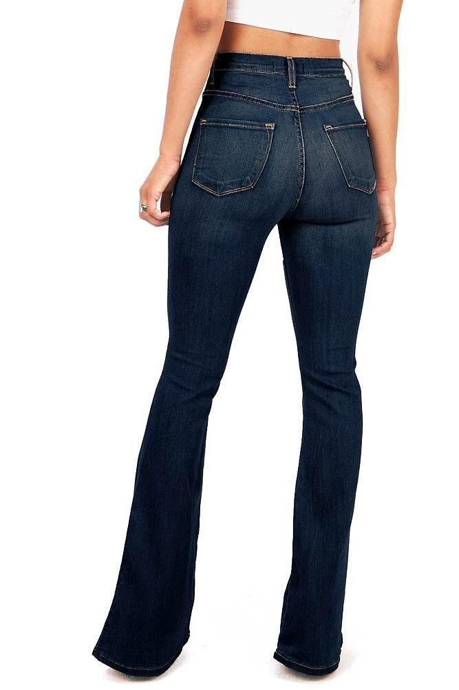 Flare Pants New Fashion High Waist Slim Elasticity Streetwear Long Pants by GJG Denim