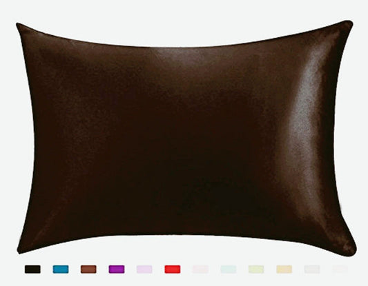 Pillowcase Satin Solid Color Simulation Silk Single Pillowcase Ice Silk Pillowcase by GJG Denim