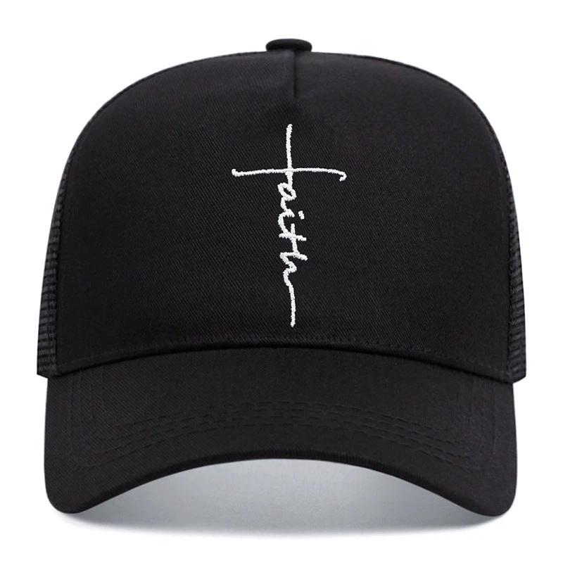 Cross Embroidery Breathable Baseball Cap For Men by GJG Denim