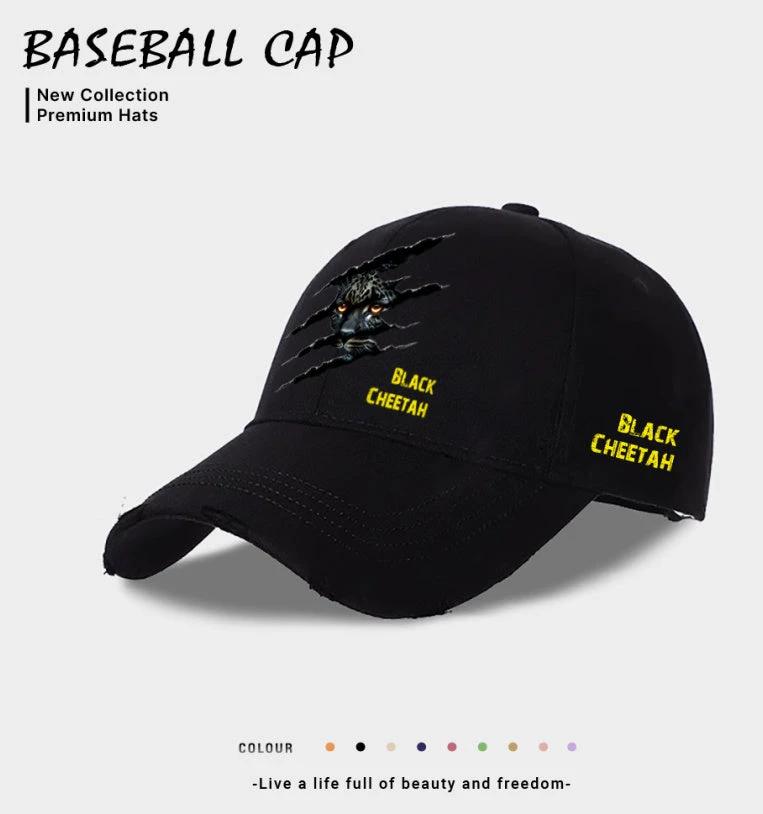 Men's Casual "Black Cheetah" Baseball Cap by GJG Denim