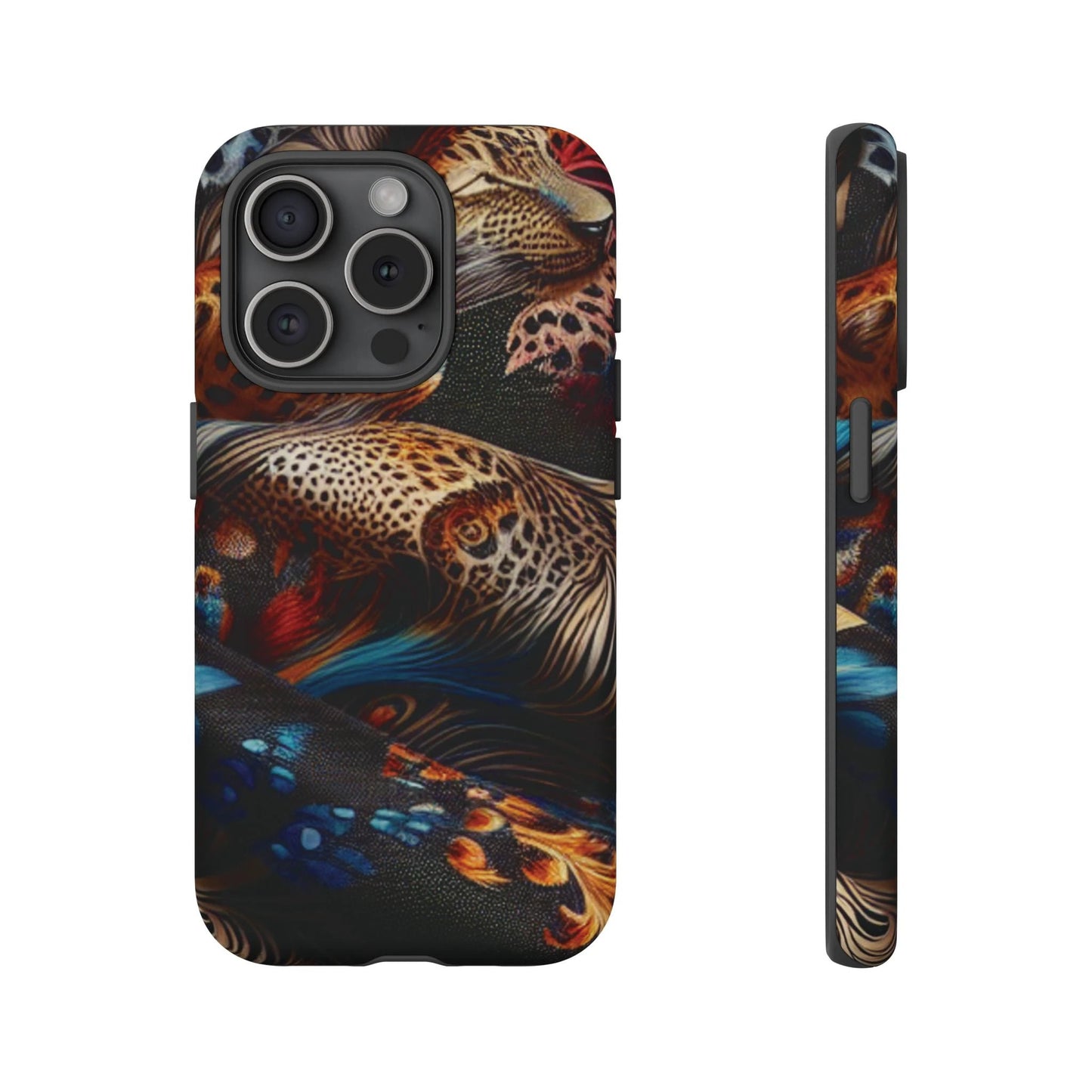 Stylish Tough Phone Case with Elegant Black and Gold Design by Printify