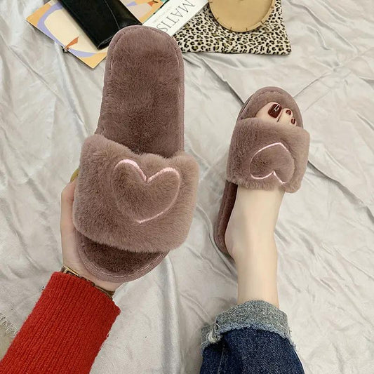 Plush slippers for women by GJG Denim