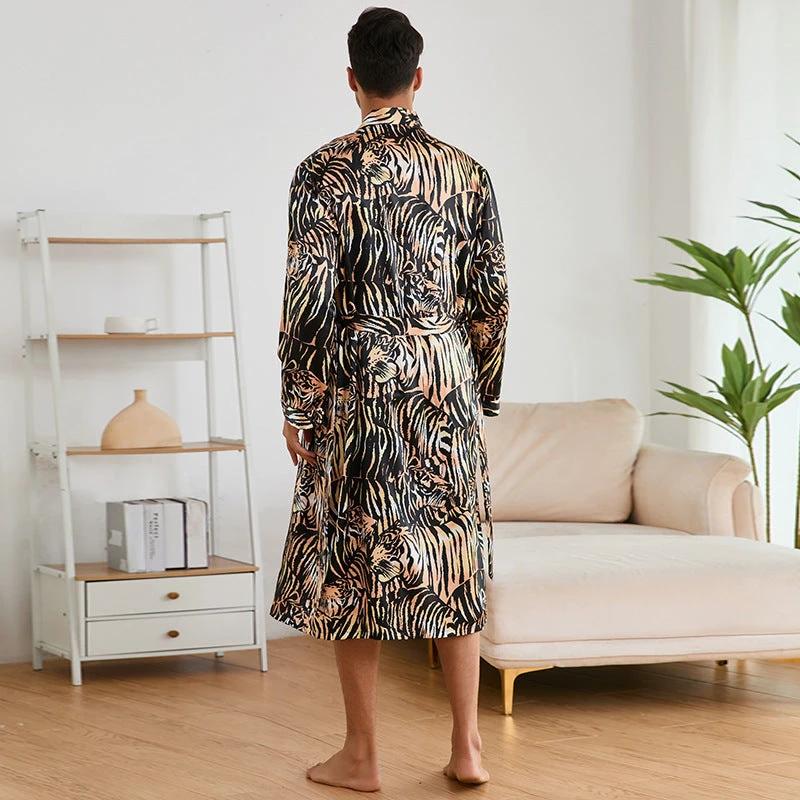 Men's Silk Bathrobe Pajamas Set by GJG Denim