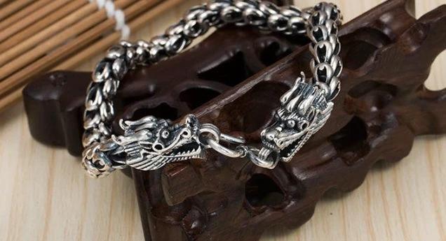 S925 Silver Bold Domineering Men's Faucet Bracelet by GJG Denim