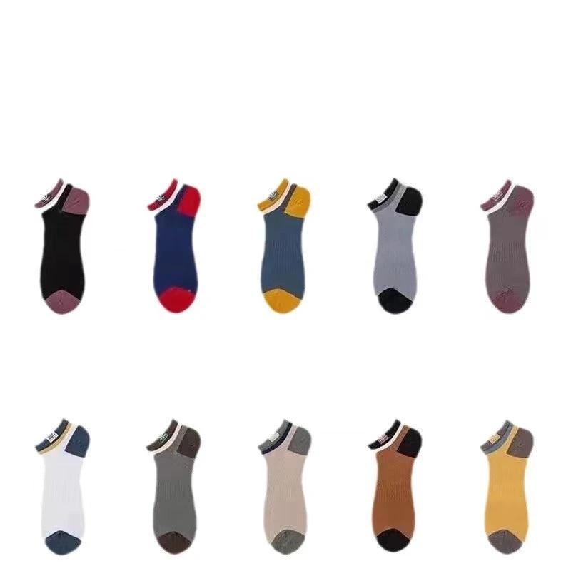 Short Color Matching Ankle Athletic Socks For Men (pack of 10) by GJG Denim
