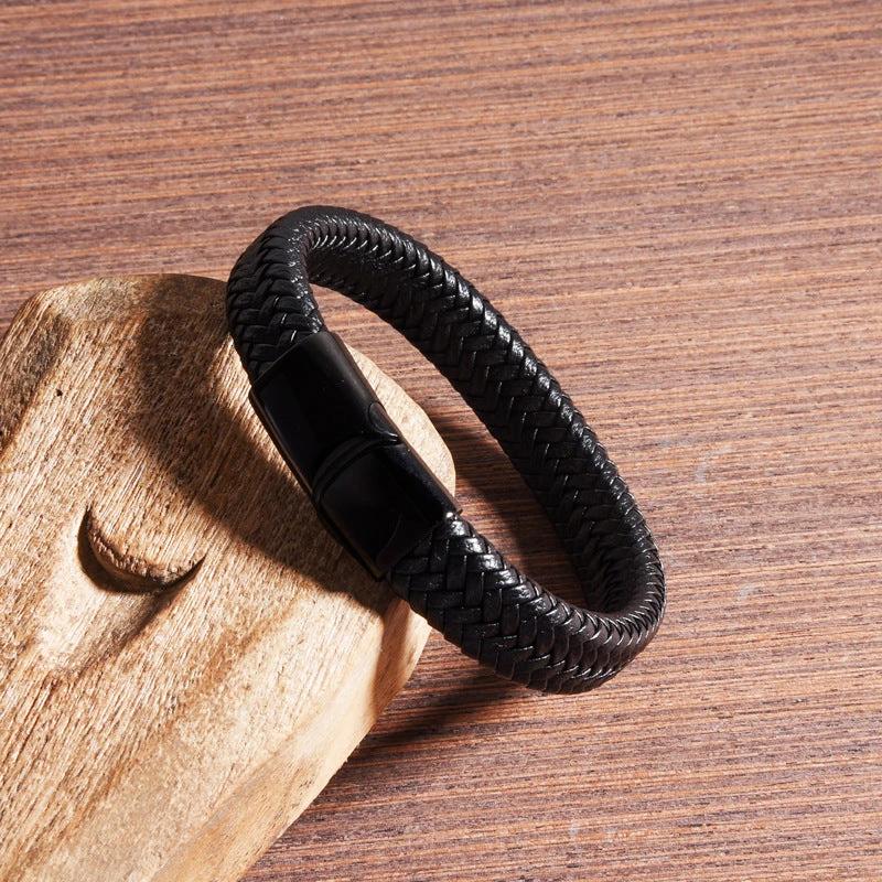 Classic Men's Faux Leather Bracelet by GJG Denim