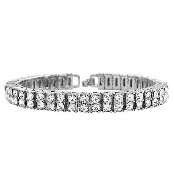Men's 2 Row Rhinestone Bracelet by GJG Denim