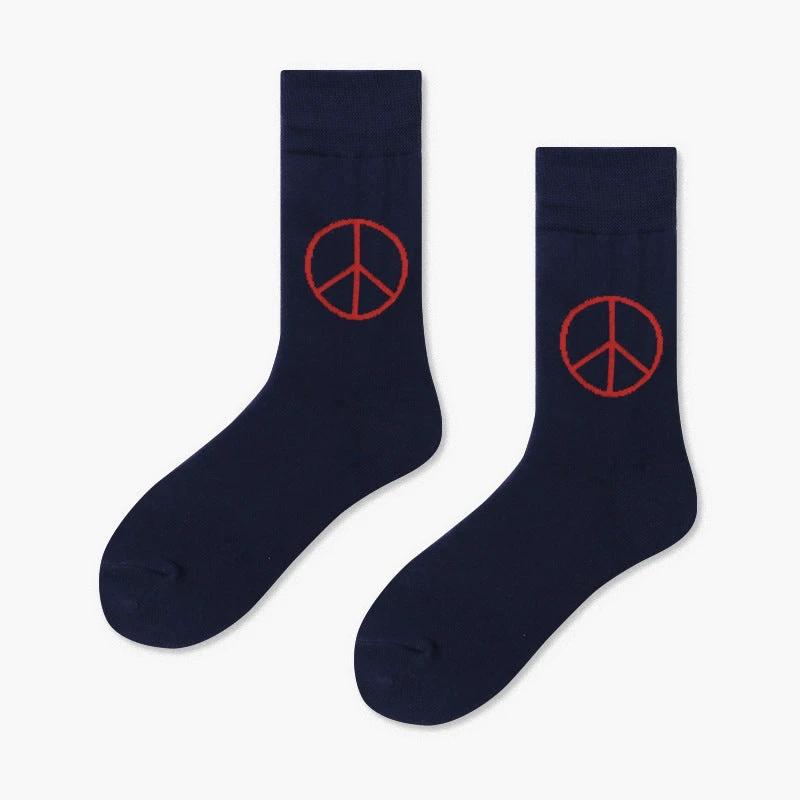 Men's Creative And Minimalist Printed Casual Breathable Mid Length Socks by GJG Denim