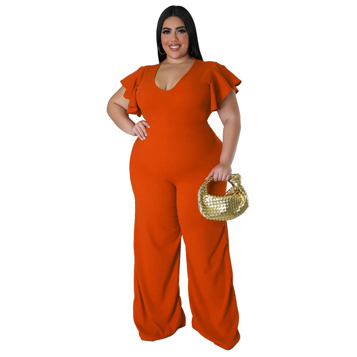 Lotus-leaf Women's Wide-leg Jumpsuit by GJG Denim