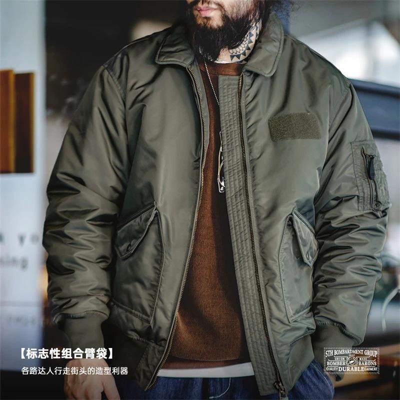 Retro Cotton Padded Pilot Coat by GJG Denim