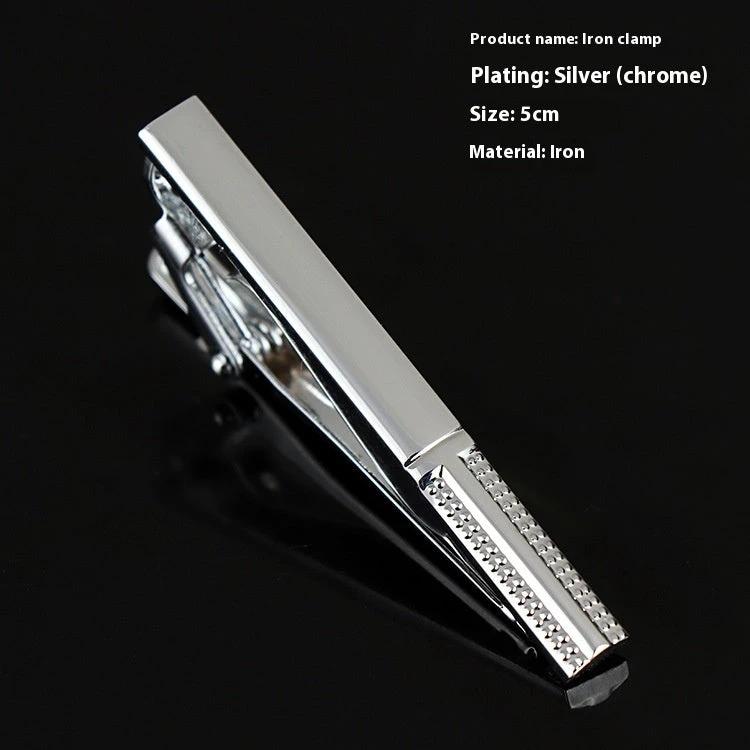 Men's Business Silver Simple Fashion Short Tie Clip by GJG Denim