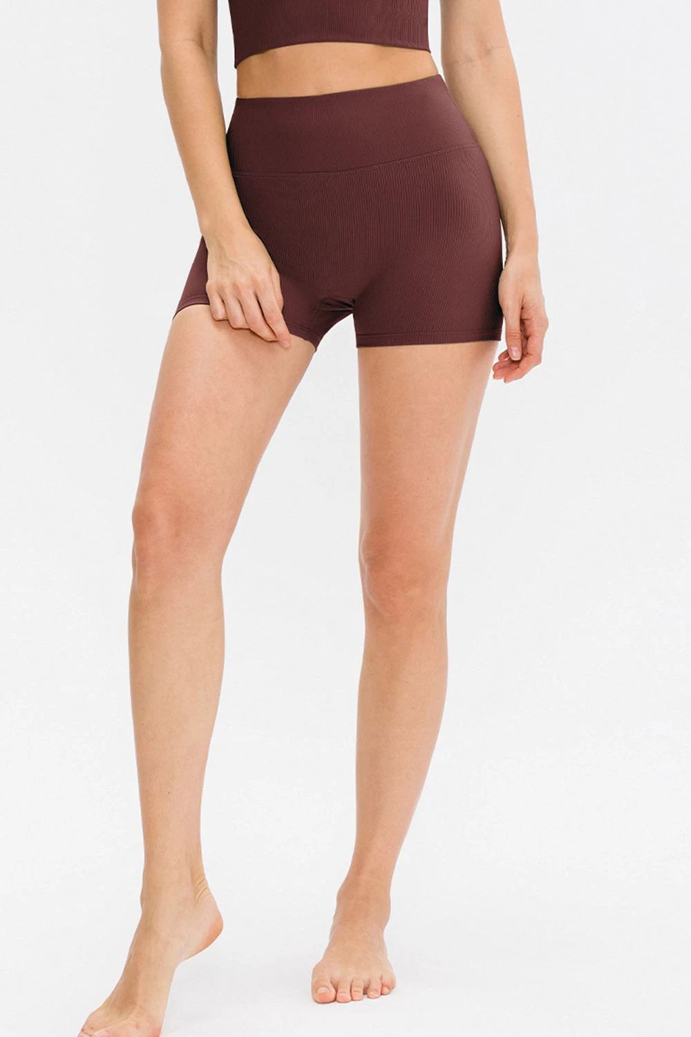 Slim Fit Wide Waistband Sports Shorts by Lady Ros