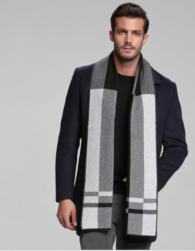Men's Cashmere Tide Business Casual Double-sided Scarf by GJG Denim