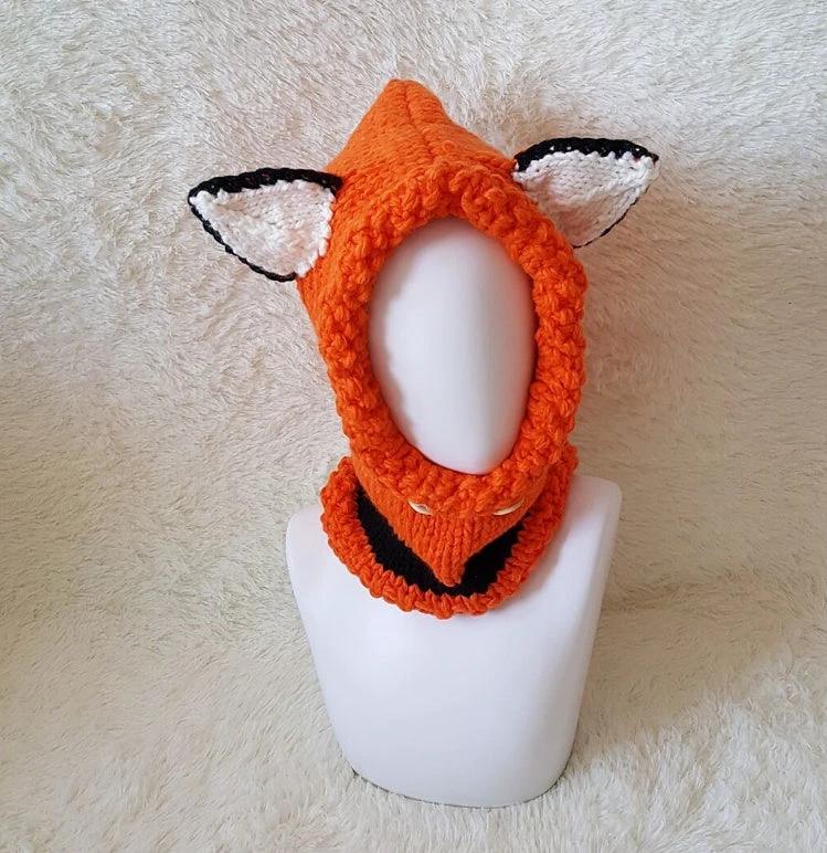 Children's wool knit hat hand-knitted warm earmuffs cape caps for men and women by GJG Denim