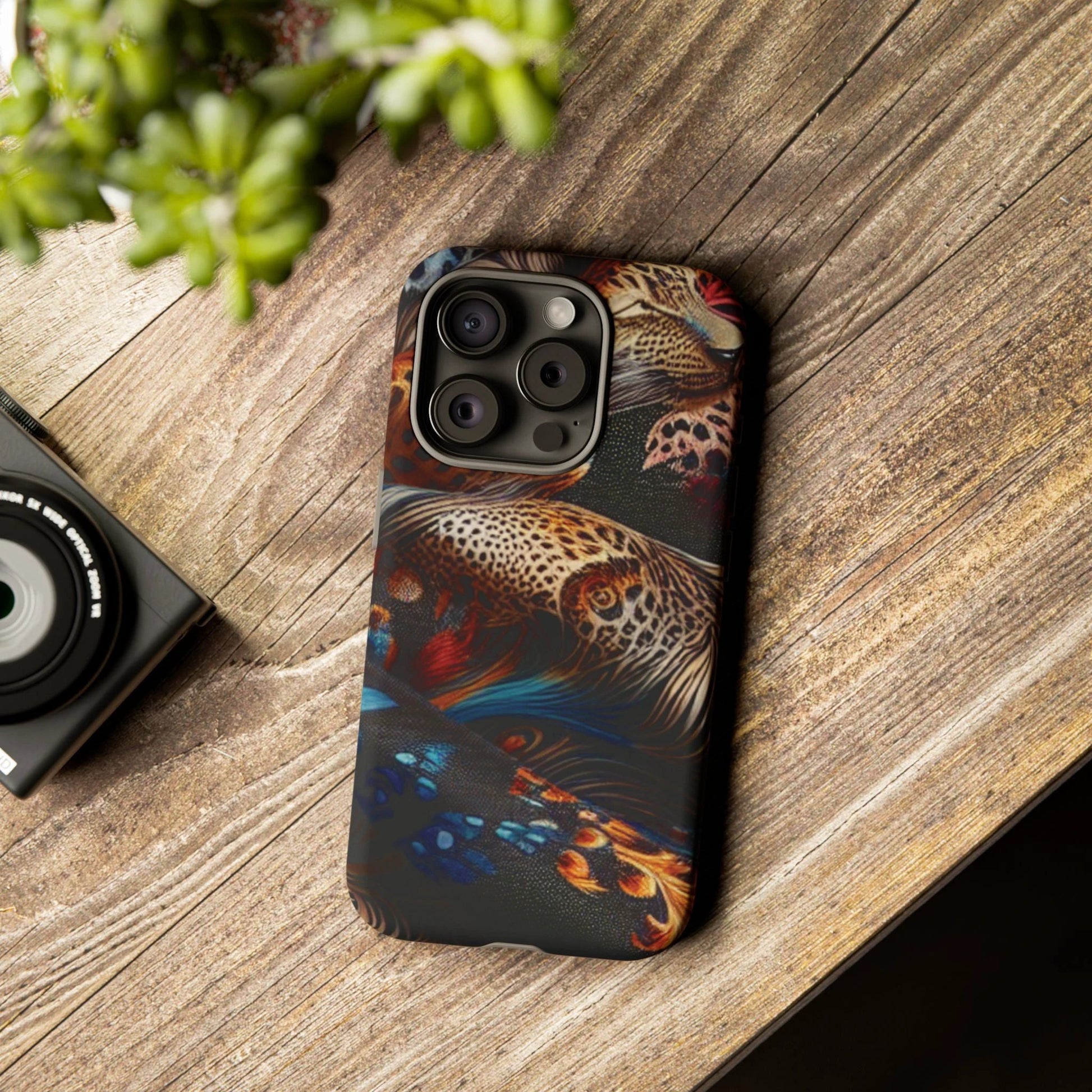 Stylish Tough Phone Case with Elegant Black and Gold Design by Printify