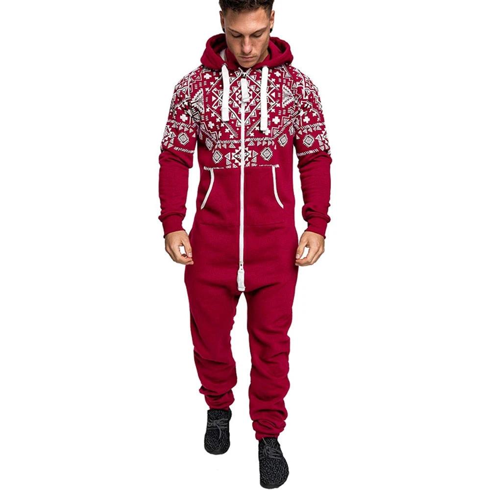 Men's Printed One-piece Pajamas by GJG Denim