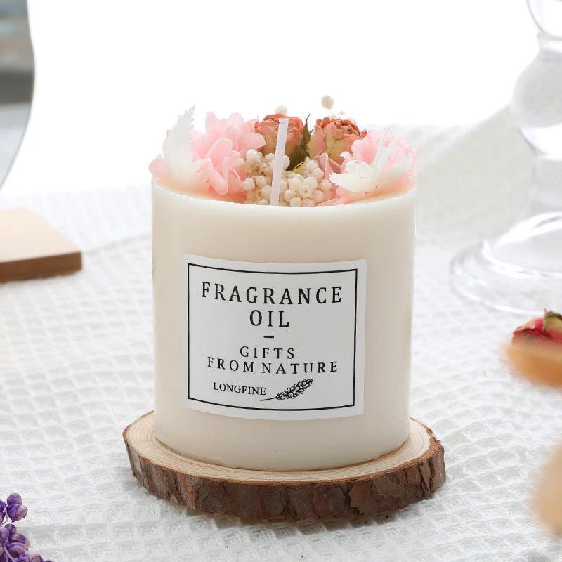 Dried Flowers Decor Romantic Candles by GJG Denim