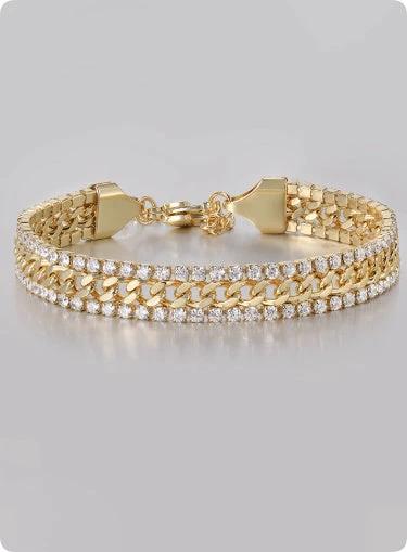 Men's Gold Tennis Bracelet by GJG Denim