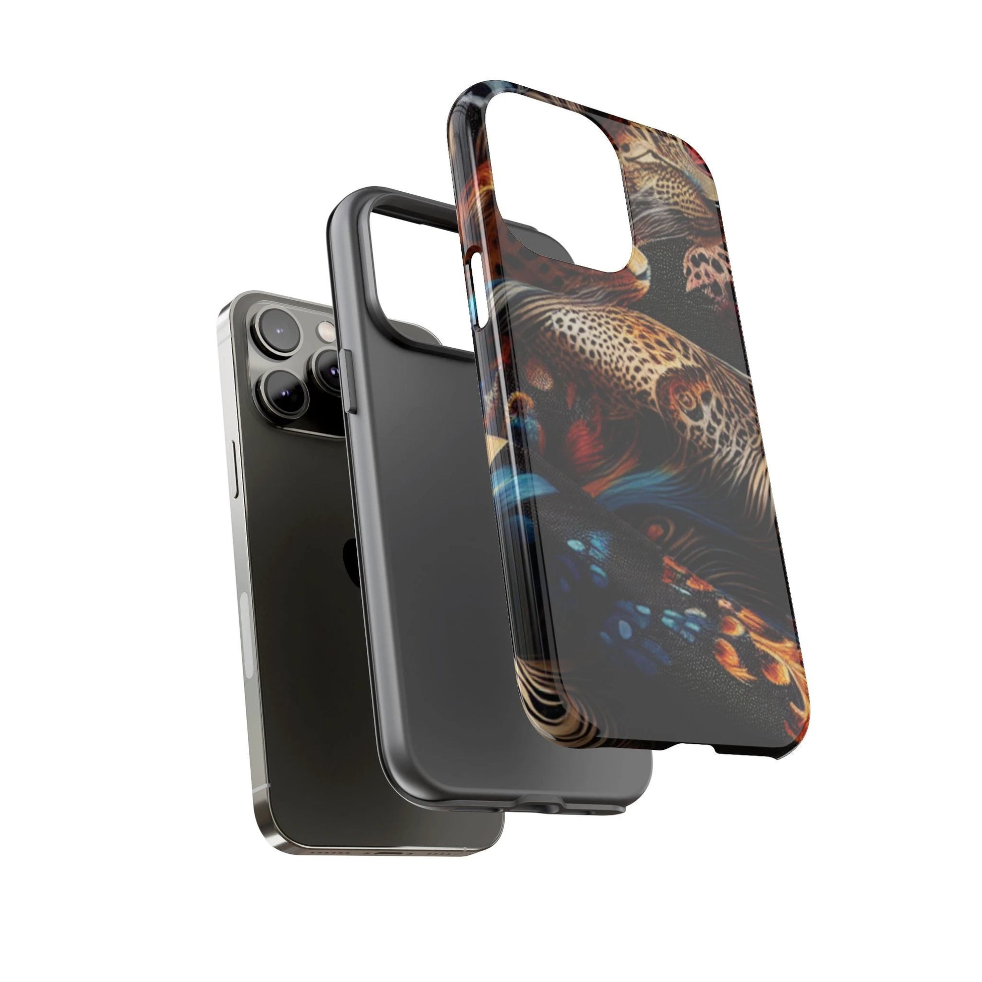 Stylish Tough Phone Case with Elegant Black and Gold Design by Printify